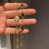 Golden-plated Clover Bracelet Mother-of-Pearl Flower Jewelry