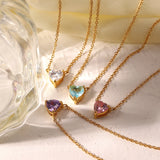 DEAR-LIFE Heart-Shaped Zirconia Pendant Necklace
