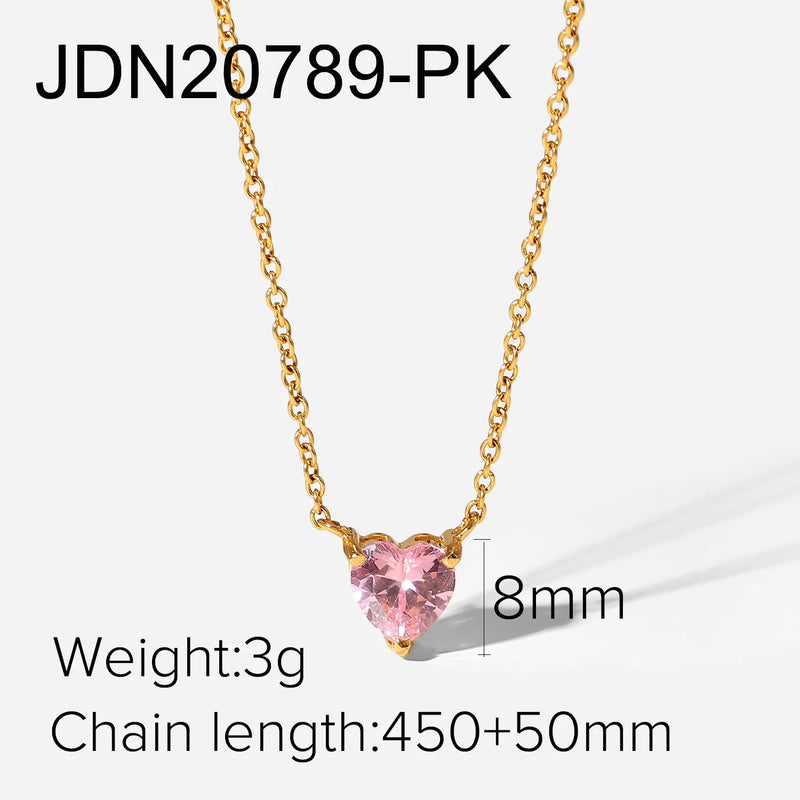 DEAR-LIFE Heart-Shaped Zirconia Pendant Necklace