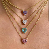 DEAR-LIFE Heart-Shaped Zirconia Pendant Necklace