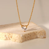 DEAR-LIFE Heart-Shaped Zirconia Pendant Necklace