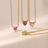 DEAR-LIFE Heart-Shaped Zirconia Pendant Necklace