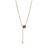 Oil Dripping Checkerboard Y Word Necklace Ladies Accessories