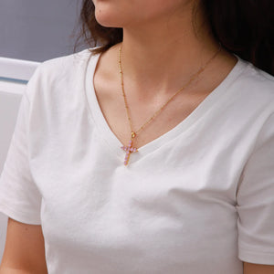 DEAR-LIFE Pink Zirconia Pendant Necklace for Women