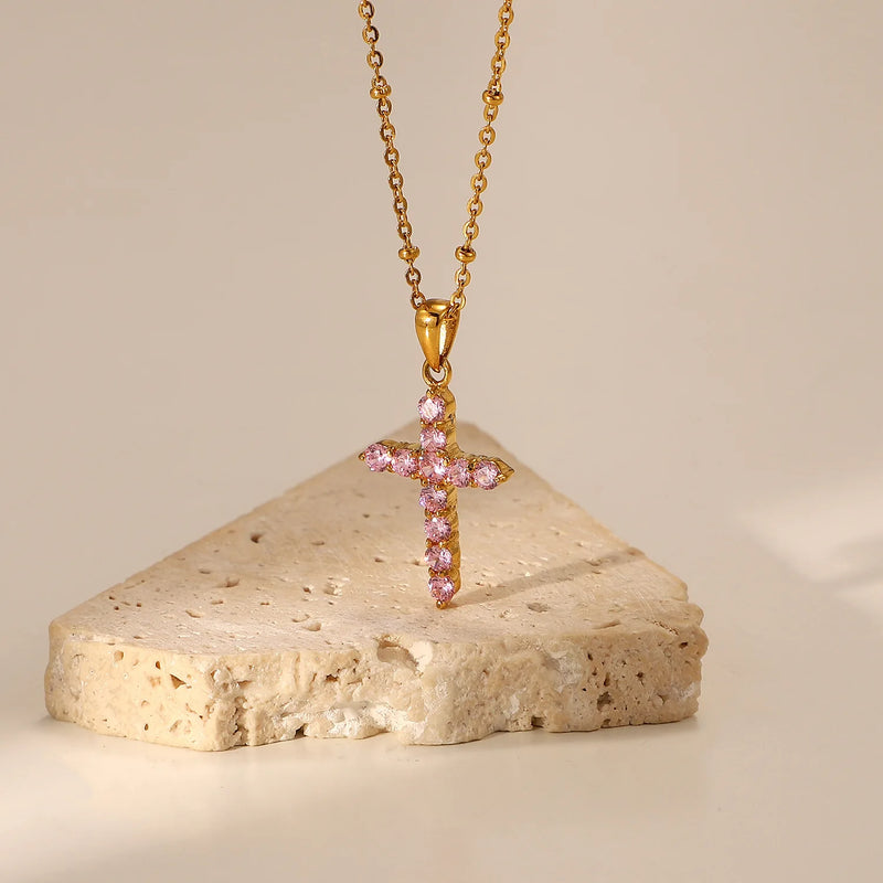DEAR-LIFE Pink Zirconia Pendant Necklace for Women