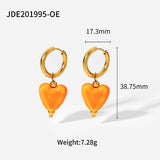 Heart Pendant Necklace Ceramic Love Earrings Set
