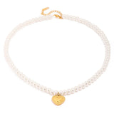 DEAR-LIFE Pearl Love Pendant Necklace - Women's Accessory