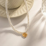 DEAR-LIFE Pearl Love Pendant Necklace - Women's Accessory