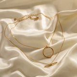 DEAR-LIFE Double Bar Round Long Necklace
