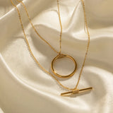 DEAR-LIFE Double Bar Round Long Necklace