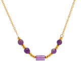 DEAR-LIFE Purple Stone Pendant Necklace with Non-Fading Niche Jewellery