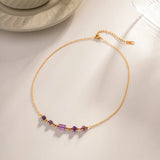 DEAR-LIFE Purple Stone Pendant Necklace with Non-Fading Niche Jewellery