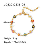 DEAR-LIFE Titanium Steel Daisy Chain Necklace Bracelet Set