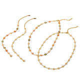 DEAR-LIFE Titanium Steel Daisy Chain Necklace Bracelet Set