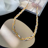 Titanium Steel Collision Necklace w/ Snake Bone Chain