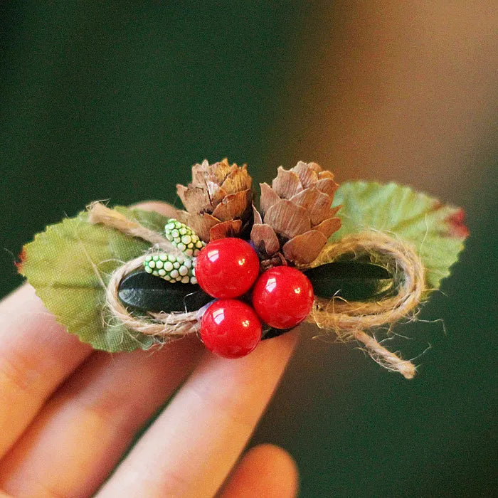 Red Berries Hairpin Wedding Accessory Retro Style