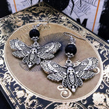 DEATHS HEAD MOTH Goth Earrings, Vintage Charm Moth Earrings
