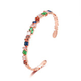 Adjustable Sliver Crystal Zircons Bangle for Women