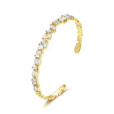 Adjustable Sliver Crystal Zircons Bangle for Women