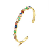 Adjustable Sliver Crystal Zircons Bangle for Women