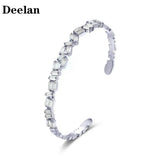 Adjustable Sliver Crystal Zircons Bangle for Women