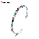 Adjustable Sliver Crystal Zircons Bangle for Women