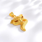 Delicate 3D Fox Pendant 14K Yellow Necklace for Women