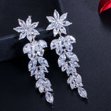 High Flower Earrings, Crystal Earrings For Women's Jewelry