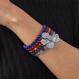 Arabic Calligraphy Stretch Bracelet - Faith Freedom Hope Salam/Shalom Love