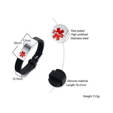 Men's Silicone Medical Alert ID Bracelet