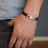 Men's Silicone Medical Alert ID Bracelet