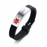 Men's Silicone Medical Alert ID Bracelet