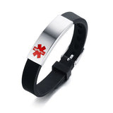 Men's Silicone Medical Alert ID Bracelet