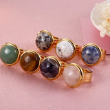 Bohemia Stone Charm Rings for Women Stainless Steel Anillos