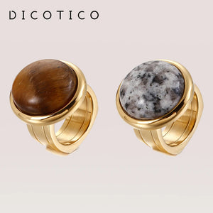 Bohemia Stone Charm Rings for Women Stainless Steel Anillos