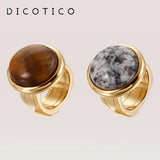 Bohemia Stone Charm Rings for Women Stainless Steel Anillos