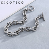 Smooth Chain Bracelets Women Stainless Steel Hiphop Jewelry