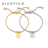 Heart Rhinestone Stainless Steel Charm Bracelets For Women Pearl Chain Wristband