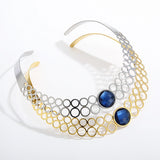 Noble Chokers Necklace For Women Round Glass Stone Women Torques