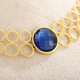 Noble Chokers Necklace For Women Round Glass Stone Women Torques