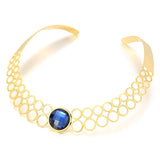 Noble Chokers Necklace For Women Round Glass Stone Women Torques