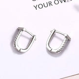925 Sterling Silver Micro-paved Hoop Earrings for Women