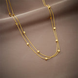 316L SS 2-In-1 Small Cube Chains Necklace Silver Girls Choker Party Jewelry