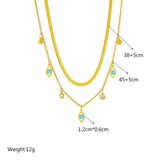 316L Stainless Steel Zircon Eye Pendant Necklace for Women