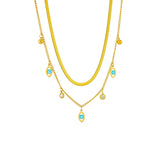 316L Stainless Steel Zircon Eye Pendant Necklace for Women