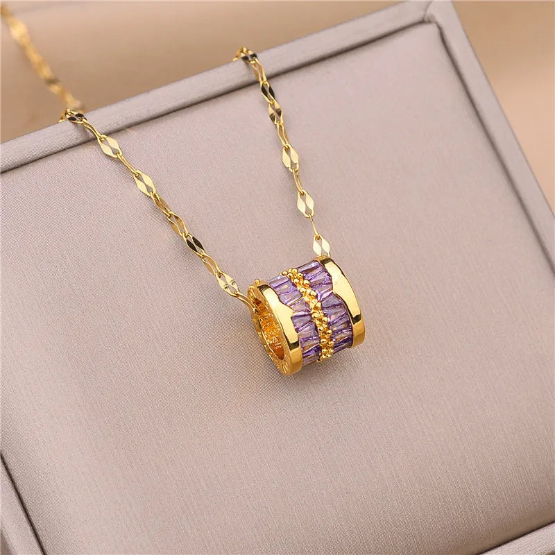 Minimalist 316L Stainless Steel 3 Pendant Necklace for Women