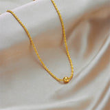 DIEYURO Stainless Steel Bead Pendant Necklace For Women Clavicle Chain