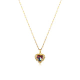 316L Stainless Steel Amethyst Heart Pendant for Women