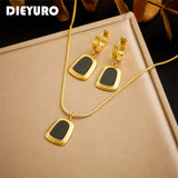 316L Stainless Steel Geometric Jewelry Set for Women