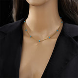 316L Stainless Steel Beads Necklace For Women Clavicle Chain